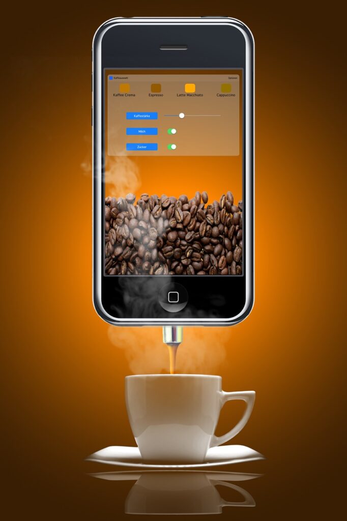 coffee, tea, espresso, cappuccino, coffee pot, app, fun, mobile, phone, coffee, app, app, app, app, app